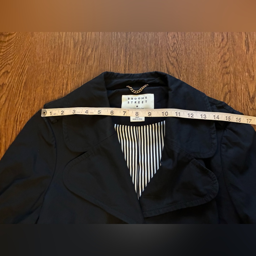 Kate Spade Broome Street Black Trench - Size L - Picture 8 of 11